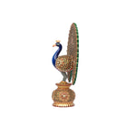 wood 12in Peacock Moti Work