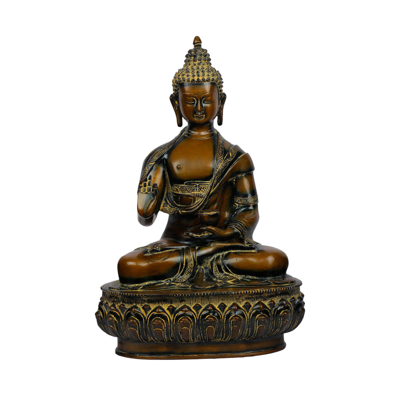 Brass Buddha Sitting On Base