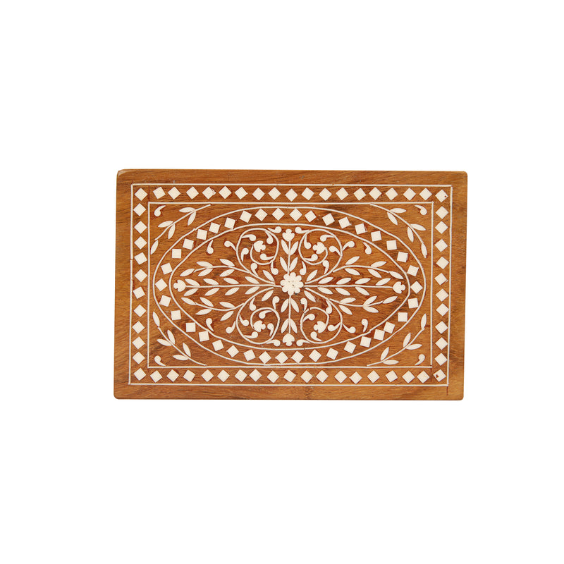 INLAY WORK ON WOODEN BOX
