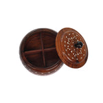 Wood Dry Fruit (Masala) Box White Work