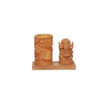 Wood Ganesh Pen Stand