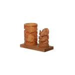Wood Ganesh Pen Stand
