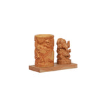 Wood Ganesh Pen Stand