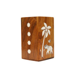 INLAY WORK ON WOODEN PEN STAND