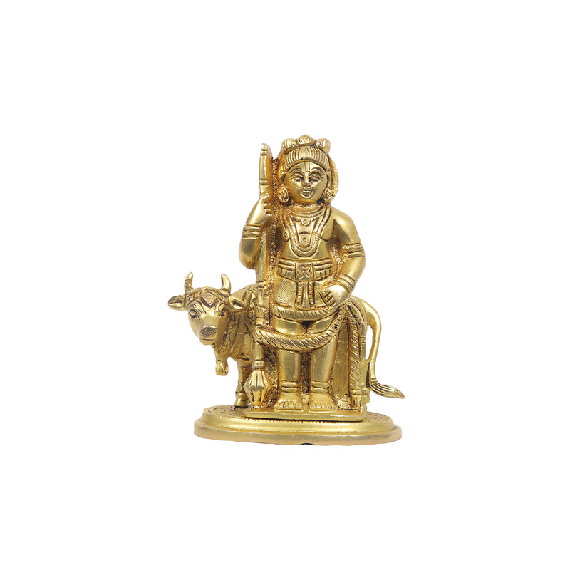 Brass Udupi Krishna Cowherd Statue