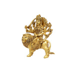 BRASS DURGA SITTING ON LION
