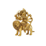 BRASS DURGA SITTING ON LION