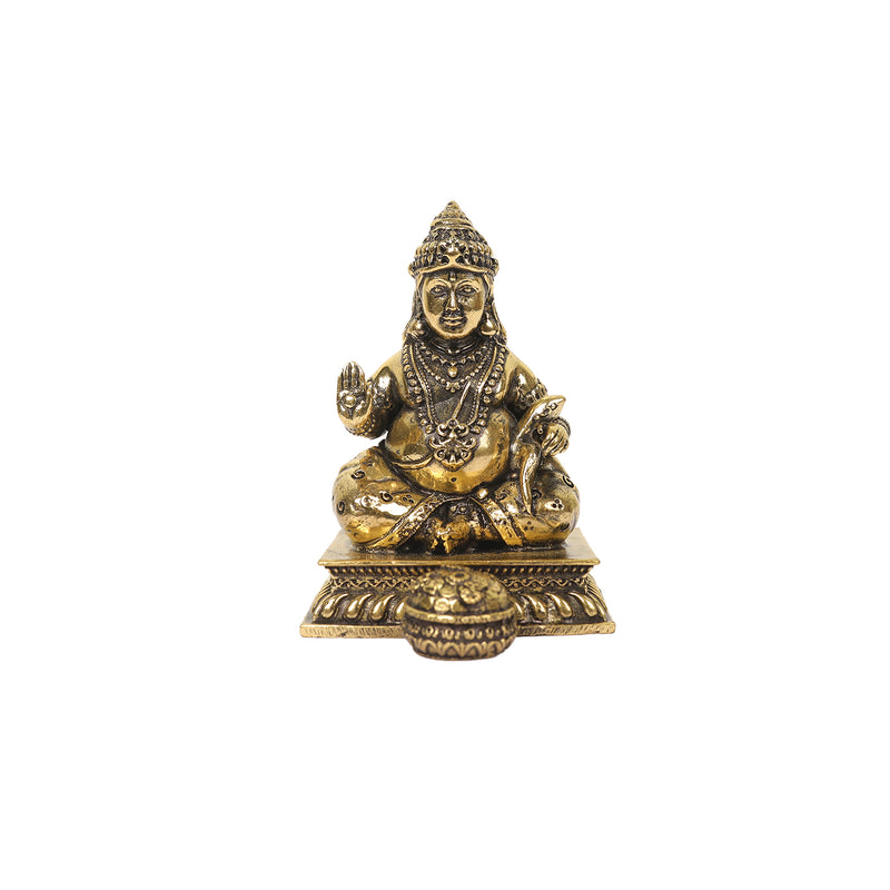 Handcrafted Brass Kubera Statue for Prosperity and Festive Home Décor