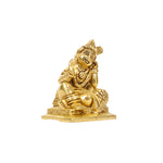 Brass Baby Krishna Sitting Idol in Blessing Pose For Sacred Home Temple Decor