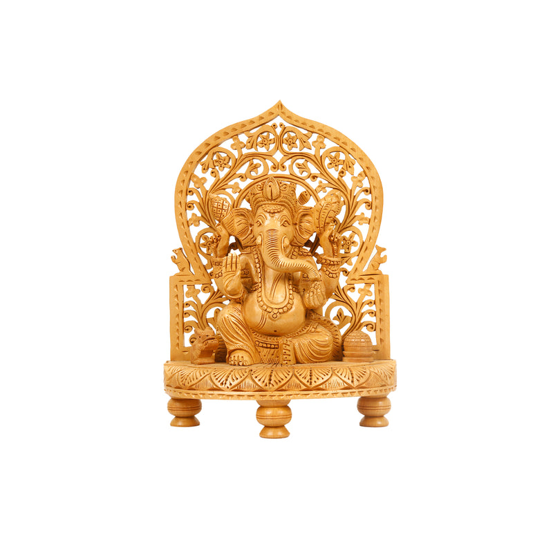 WOODEN JALI PARDI GANESHA