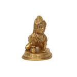 Crawling Bal Krishna Brass Idol with Butter Pot