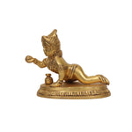 Crawling Bal Krishna Brass Idol with Butter Pot
