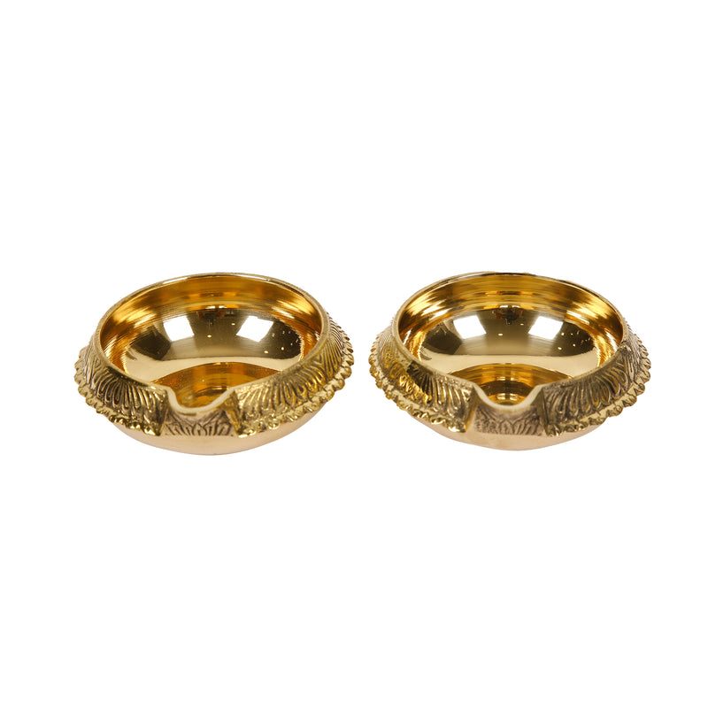 BRASS KUBER DEEPA SET OF 2