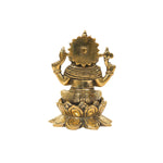 BRASS GANESHA SITTING ON LOTUS BASE