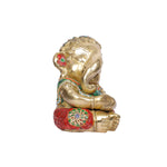 Brass Baby Ganesha with stone work