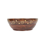 WOODEN BOWL BRASS WORK