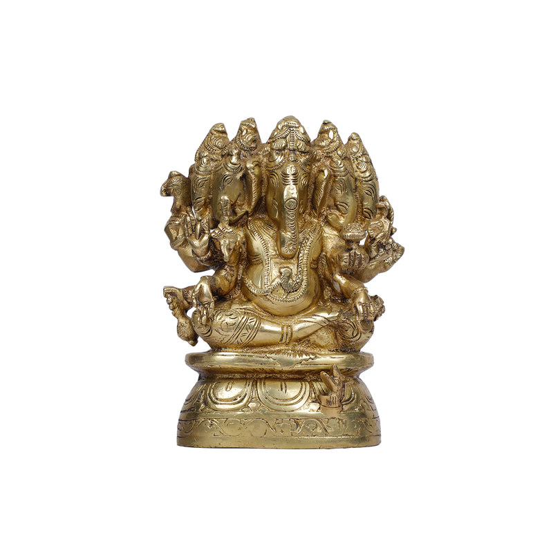 Brass Panchamukhi Ganesh