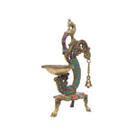 Brass peacock Deepak with Stand