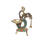 Brass peacock Deepak with Stand