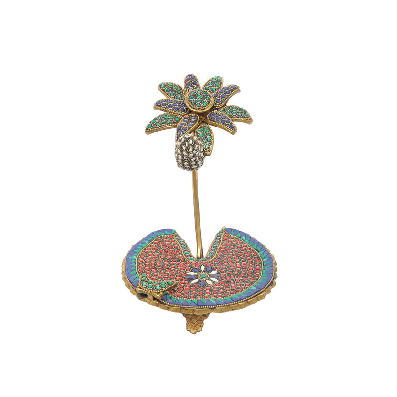 Brass Single Flower Stone Work