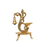 Handcrafted Brass Diya with Bell for Daily Pooja and Aarti Rituals