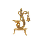 Handcrafted Brass Diya with Bell for Daily Pooja and Aarti Rituals