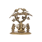 Brass Ganesh Sitting Under Tree