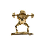 BRASS WEIGHT LIFTING FROG