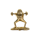 BRASS WEIGHT LIFTING FROG