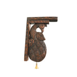 WOODEN PEACOCK WALL BRACKET