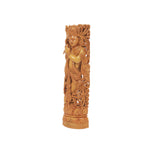 Sandalwood Handcrafted Krishna Idol With Intricate Carving For Spiritual Home Temple Decor
