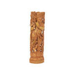 Sandalwood Handcrafted Krishna Idol With Intricate Carving For Spiritual Home Temple Decor