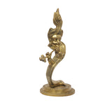 Abstract Modern Brass Krishna Statue Playing Flute For Artistic Home