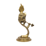 Abstract Modern Brass Krishna Statue Playing Flute For Artistic Home