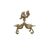 Brsss Four Diyas On Stand With Bird