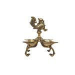 Brsss Four Diyas On Stand With Bird