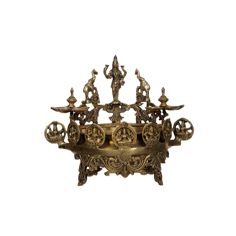Brass Ashta Lakshmi Urli