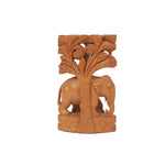Sandal wood handcrafted Shikar carving round
