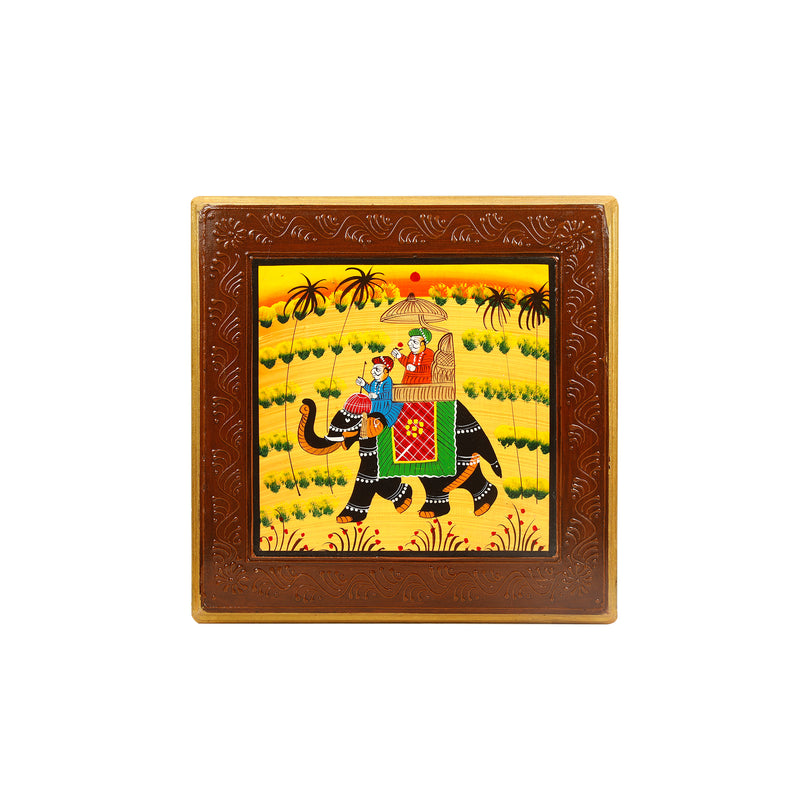 WOODEN PRINTED CHOWKI