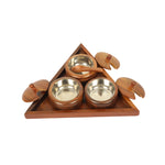 WOODEN SUGAR POT 3 IN 1