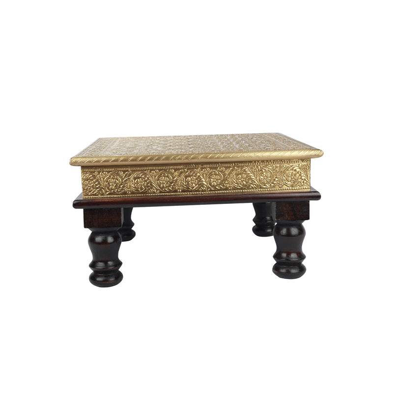 Wood Brass work Chowki