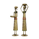 Decorative Metal Human Figurine Set of 2