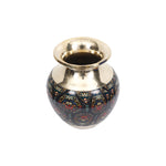 Brass Floral Ghada Pot for Pooja and Home Decor