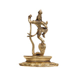 Brass Kalinga Krishna Idol Depicting Divine Dance On Kaliya Serpent For Pooja And Gifting