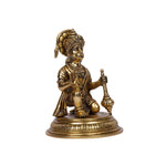 Brass Hanuman sitting on base