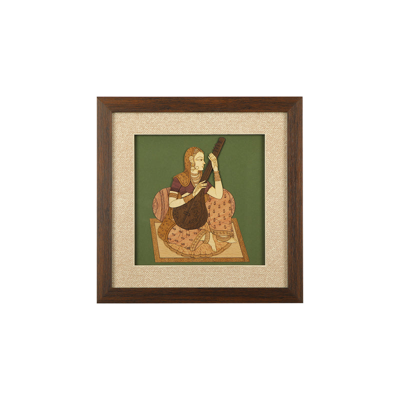 Veena Wooden Carving Frame