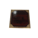 Wood 18x18 Chowki Half Brass