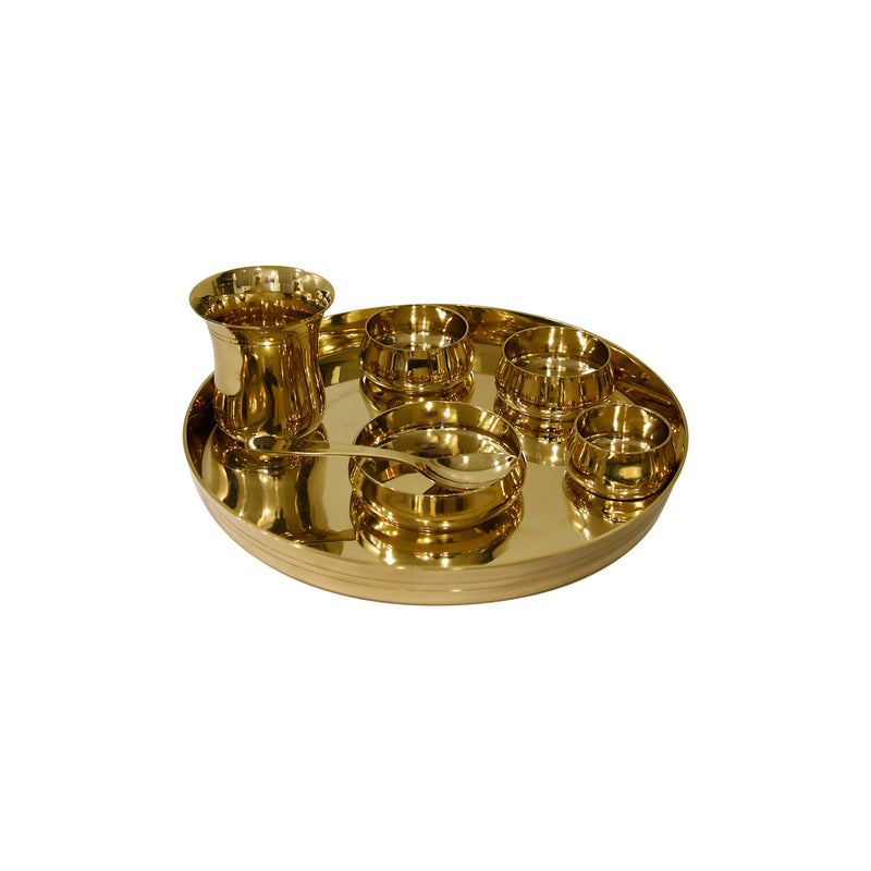 BRASS 12 IN KANSA THALI SET