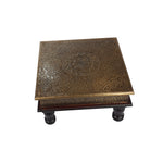 Wood Chowki with brass work