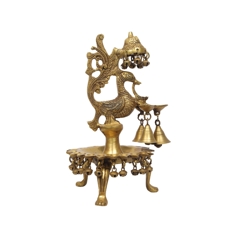 Brass Bird Lamp with Stand